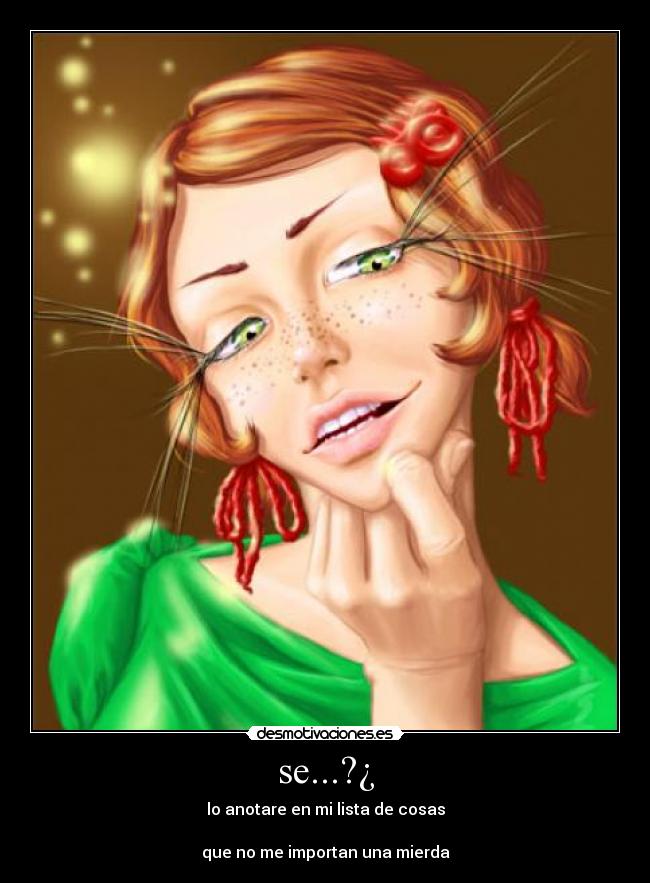 se...?¿ - lo anotare en mi lista de cosas

que no me importan una mierda