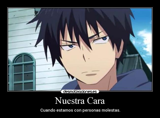 carteles anime exorcist blue rin okumura nuestra cara desmotivaciones