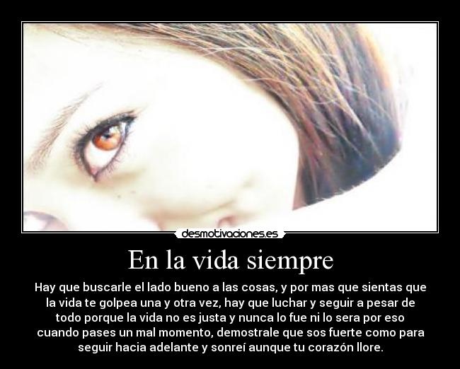 En la vida siempre - 