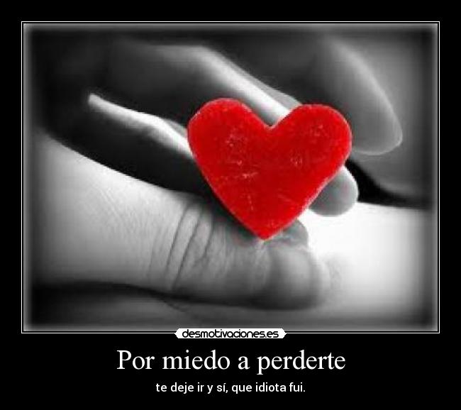 Por miedo a perderte - te deje ir y sí, que idiota fui.