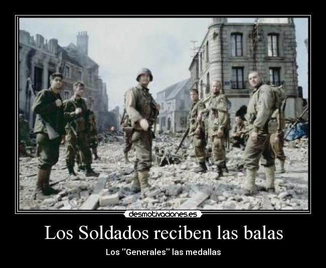 Los Soldados reciben las balas -