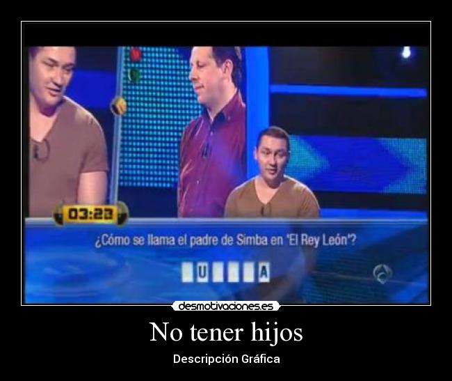 No tener hijos - Descripción Gráfica