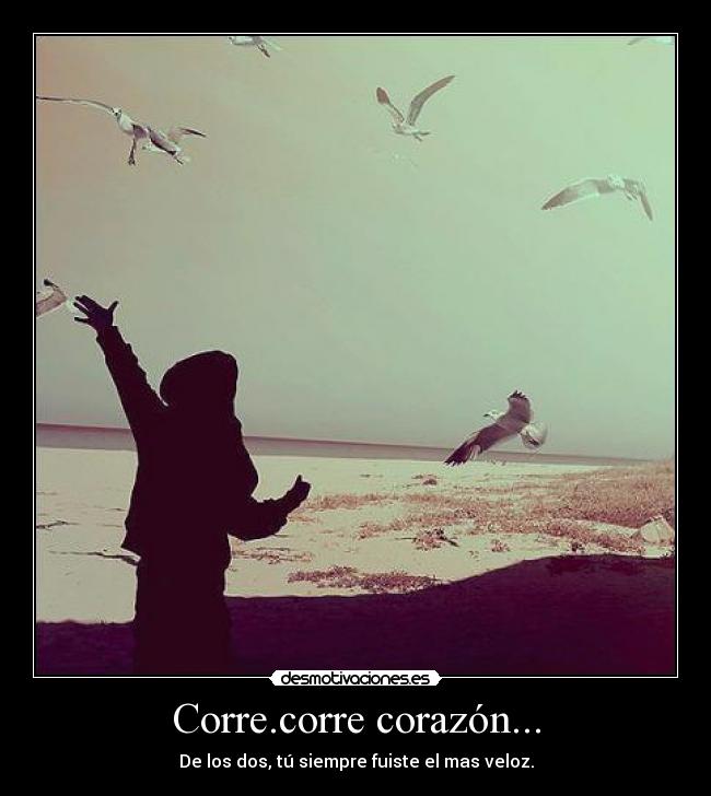 Corre.corre corazón... - De los dos, tú siempre fuiste el mas veloz.