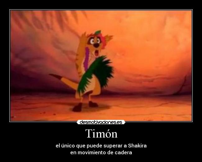 Timón - el único que puede superar a Shakira
en movimiento de cadera