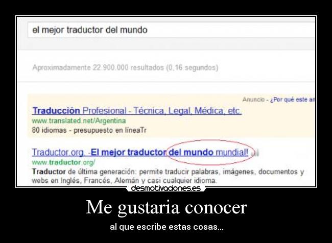 Me gustaria conocer - 