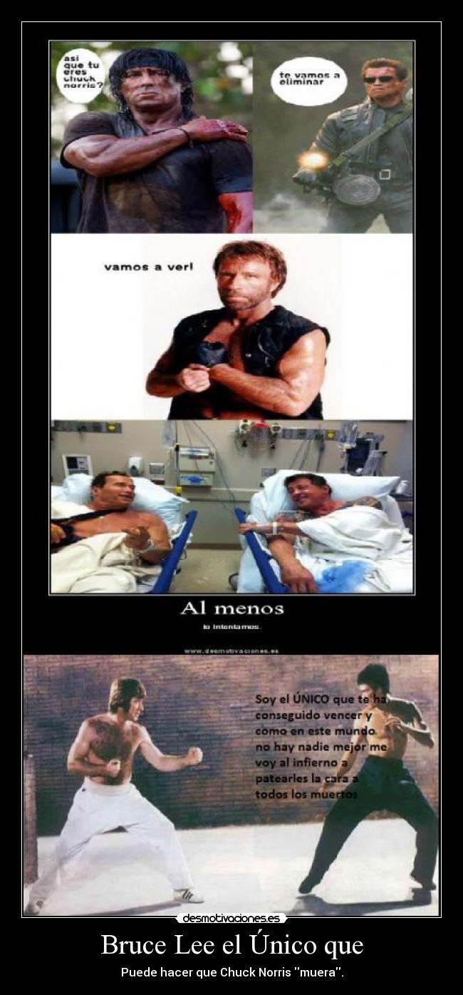 Bruce Lee el Único que - Puede hacer que Chuck Norris muera.