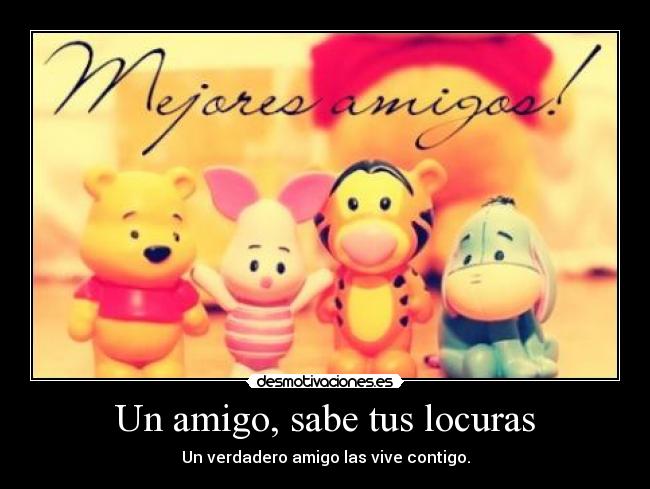 Un amigo, sabe tus locuras -