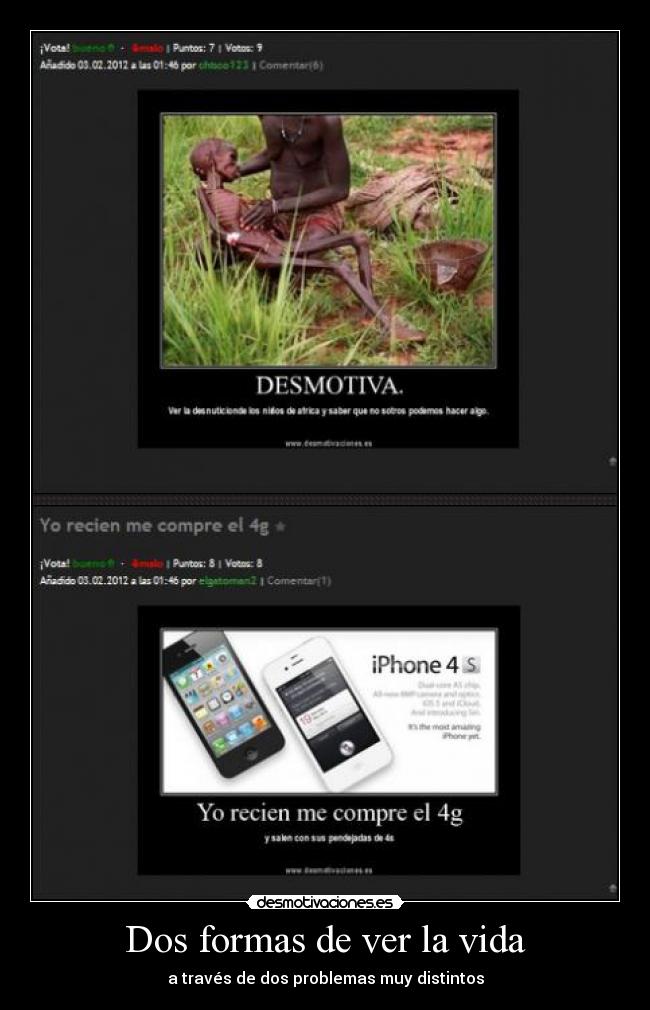 Dos formas de ver la vida - a través de dos problemas muy distintos