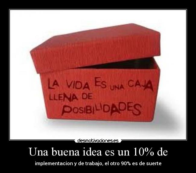 Una buena idea es un 10% de - 