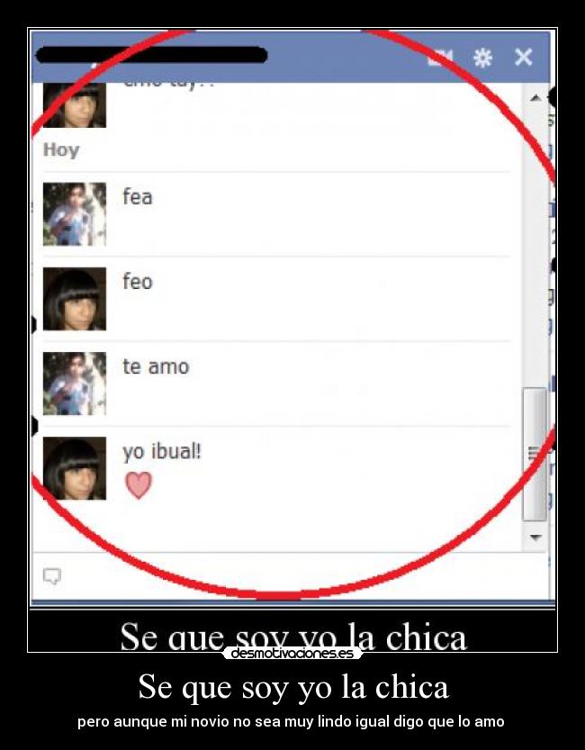 Se que soy yo la chica -