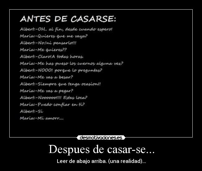 Despues de casar-se... - 