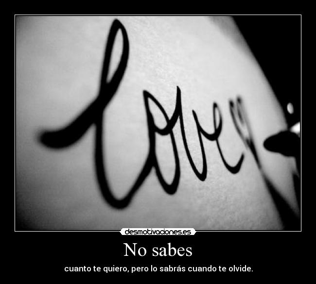 No sabes - 