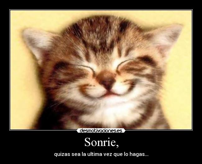 Sonrie, - quizas sea la ultima vez que lo hagas...