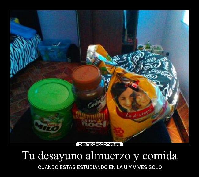 Tu desayuno almuerzo y comida -
