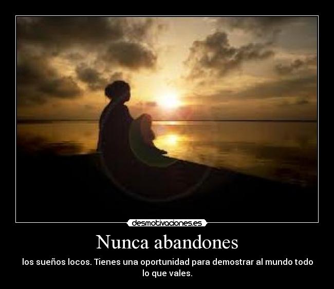 Nunca abandones - los sueños locos. Tienes una oportunidad para demostrar al mundo todo lo que vales.