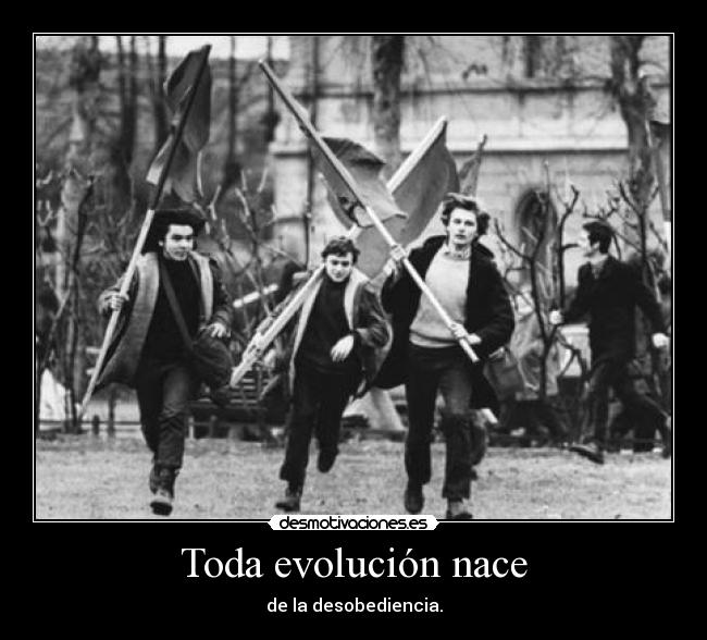 Toda evolución nace - de la desobediencia.