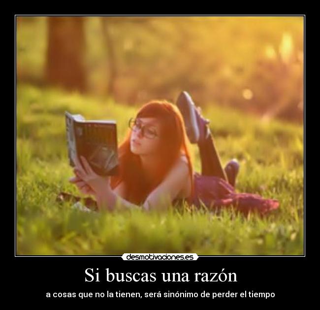 Si buscas una razón - a cosas que no la tienen, será sinónimo de perder el tiempo