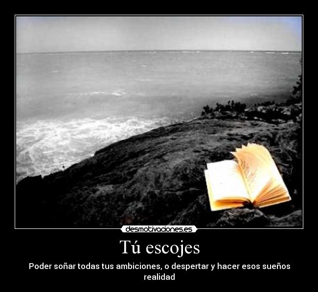 Tú escojes - Poder soñar todas tus ambiciones, o despertar y hacer esos sueños realidad