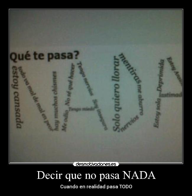 Decir que no pasa NADA - 