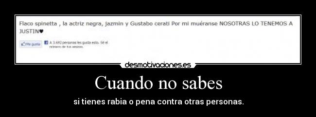 Cuando no sabes -