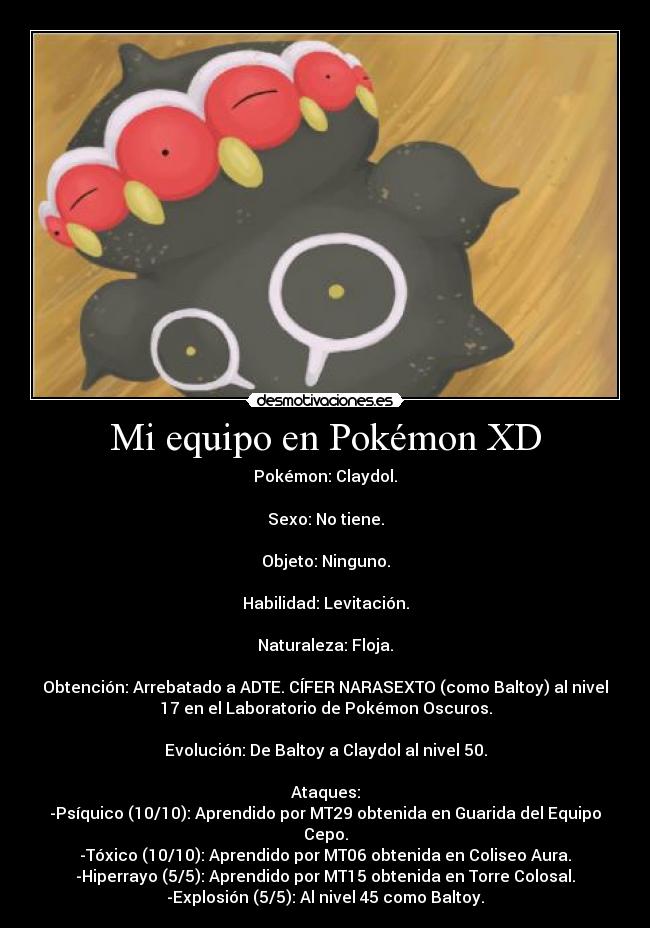 Mi equipo en Pokémon XD -