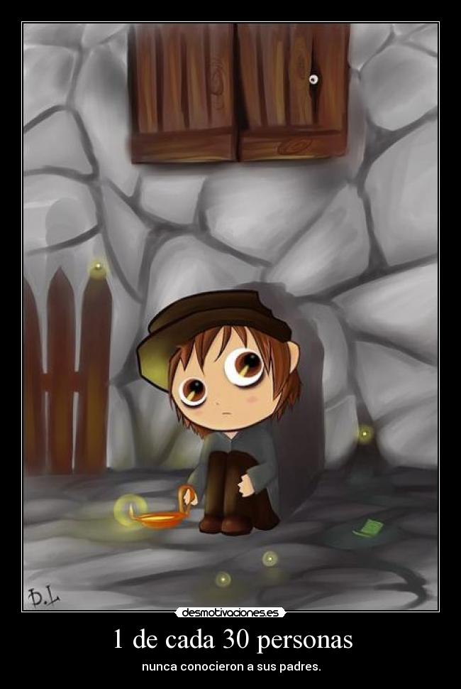 1 de cada 30 personas - nunca conocieron a sus padres.