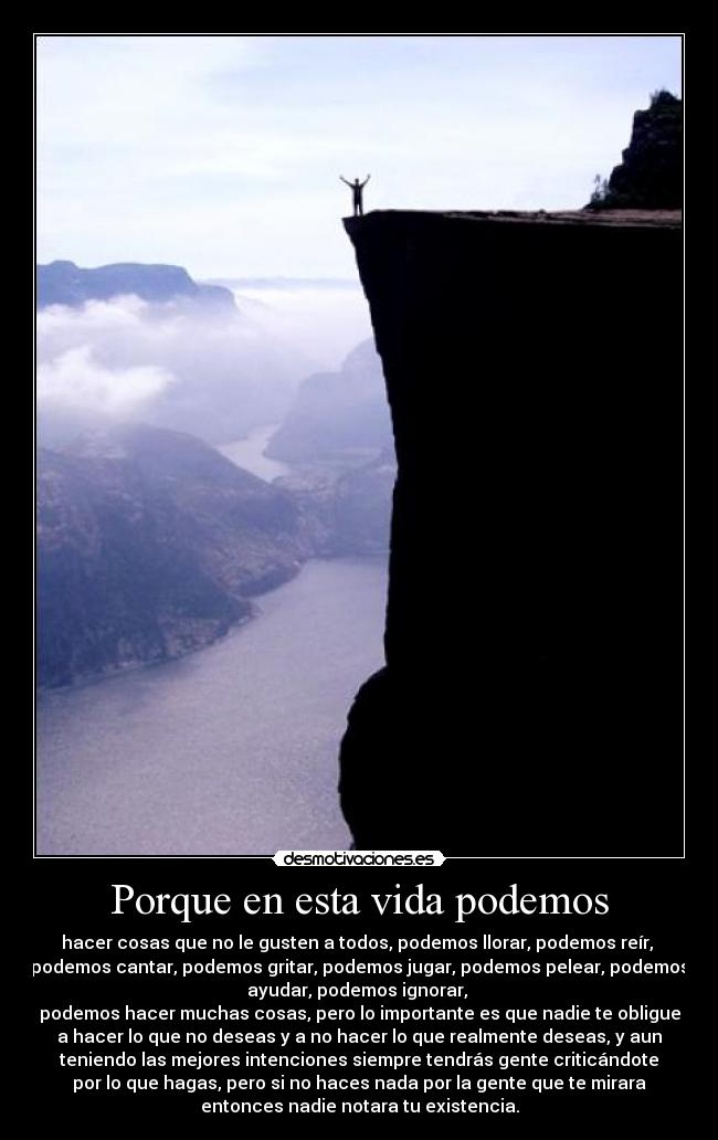 Porque en esta vida podemos -