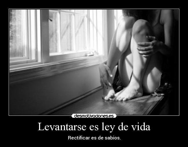 Levantarse es ley de vida - Rectificar es de sabios.