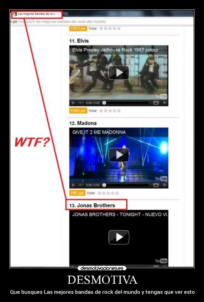 DESMOTIVA - Que busques Las mejores bandas de rock del mundo y tengas que ver esto