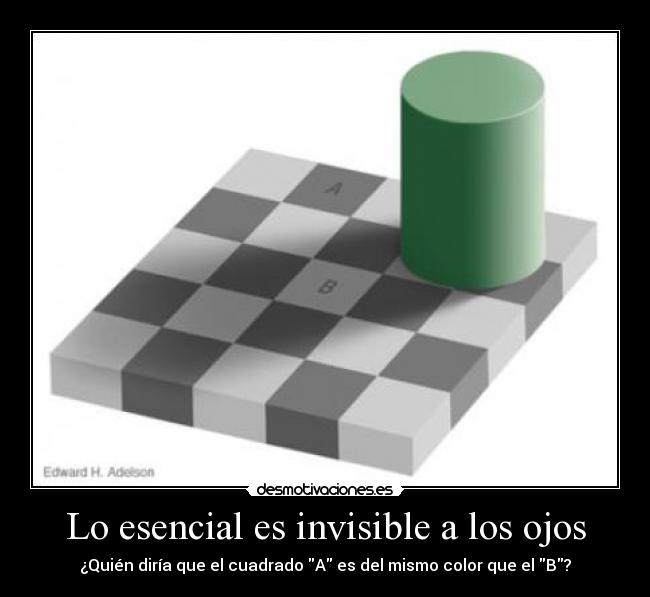 Lo esencial es invisible a los ojos - ¿Quién diría que el cuadrado A es del mismo color que el B?