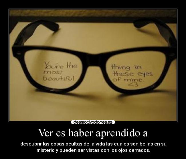 Ver es haber aprendido a -