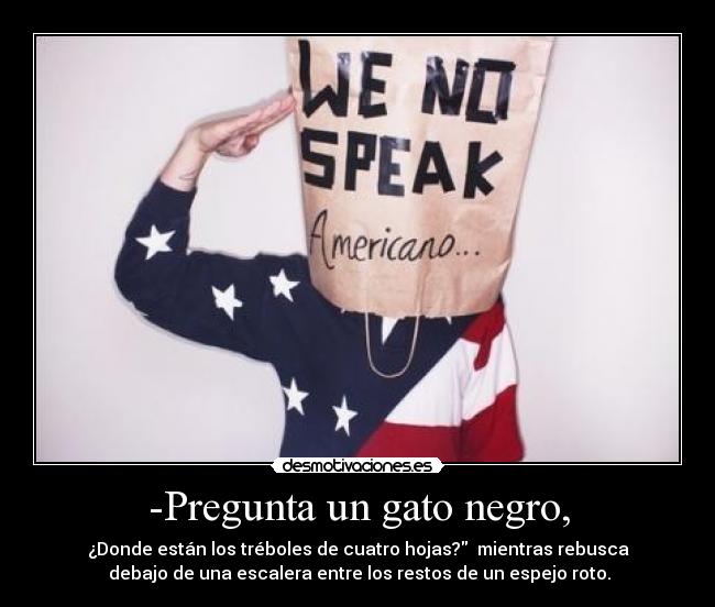 -Pregunta un gato negro, -