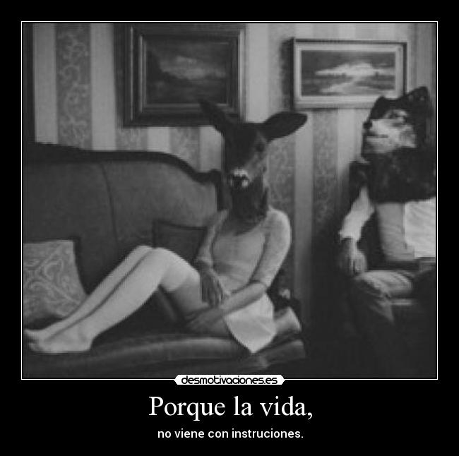 Porque la vida, - no viene con instruciones.