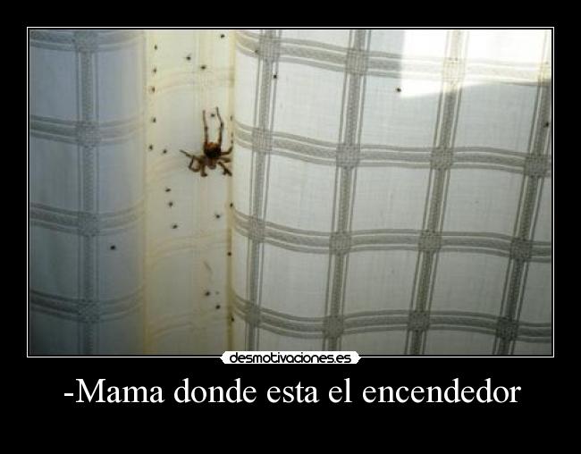 -Mama donde esta el encendedor -