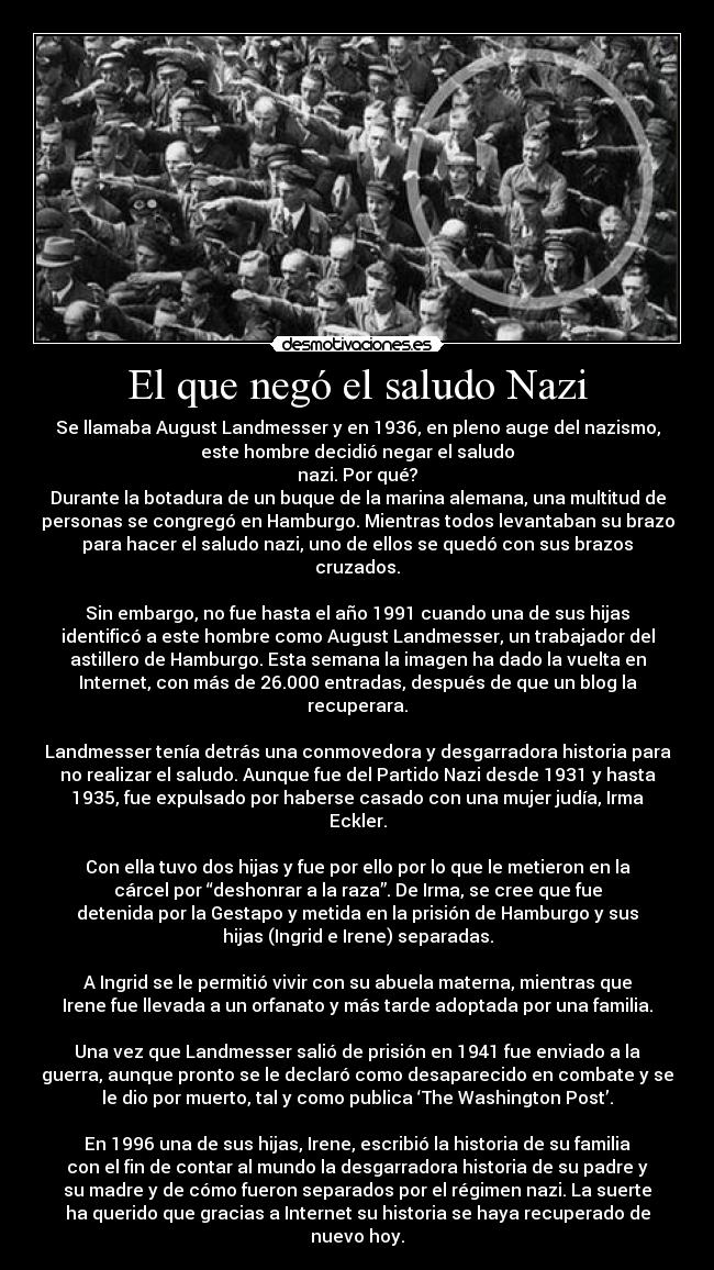 El que negó el saludo Nazi -