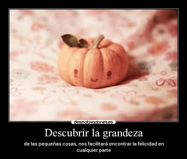 Descubrir la grandeza - de las pequeñas cosas, nos facilitará encontrar la felicidad en cualquier parte