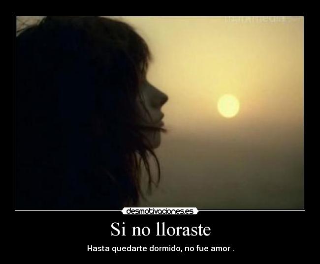 Si no lloraste - Hasta quedarte dormido, no fue amor .