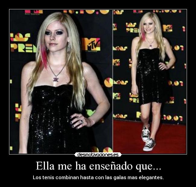 Ella me ha enseñado que... - Los tenis combinan hasta con las galas mas elegantes.