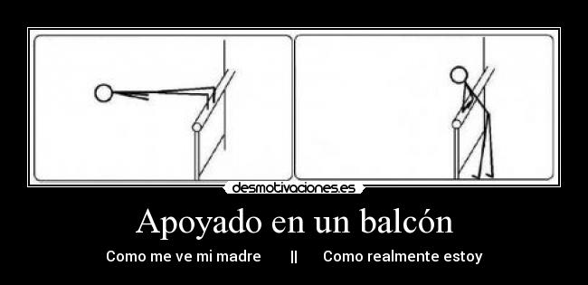 Apoyado en un balcón -