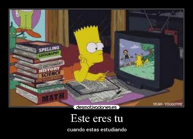 Este eres tu - cuando estas estudiando