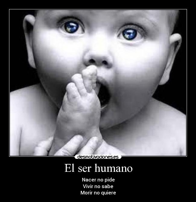 El ser humano - Nacer no pide
Vivir no sabe
Morir no quiere