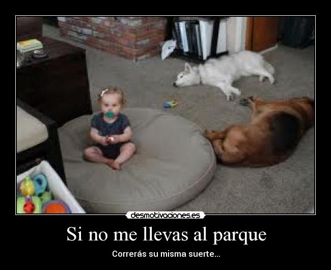 Si no me llevas al parque - Correrás su misma suerte...