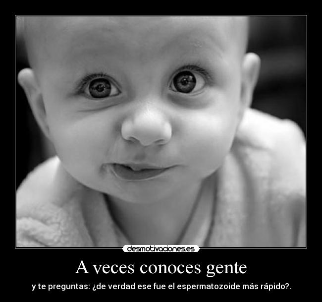 A veces conoces gente - y te preguntas: ¿de verdad ese fue el espermatozoide más rápido?.