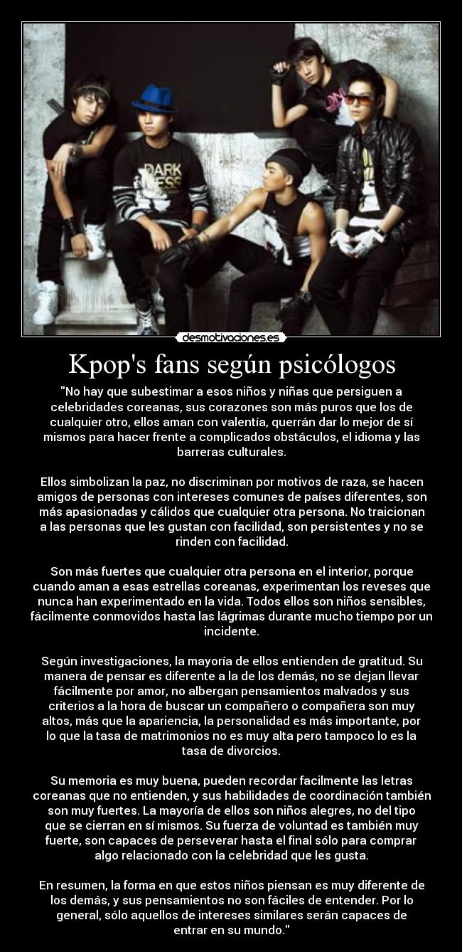 Kpops fans según psicólogos -
