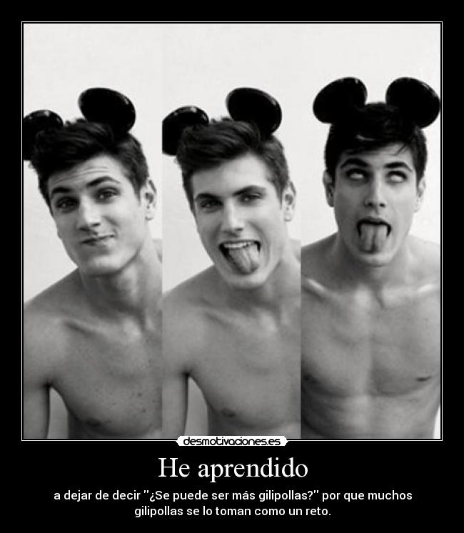 He aprendido - a dejar de decir ¿Se puede ser más gilipollas? por que muchos
gilipollas se lo toman como un reto.