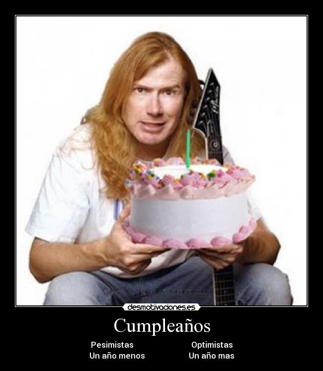 Cumpleaños - Pesimistas Optimistas
Un año menos Un año mas