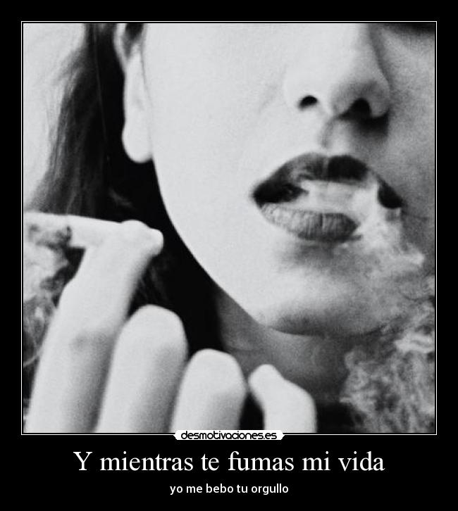 Y mientras te fumas mi vida - yo me bebo tu orgullo