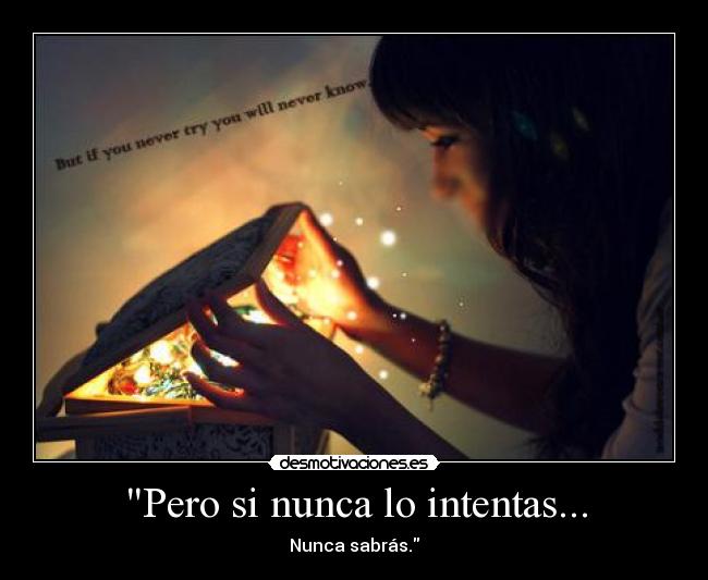 Pero si nunca lo intentas... - Nunca sabrás.