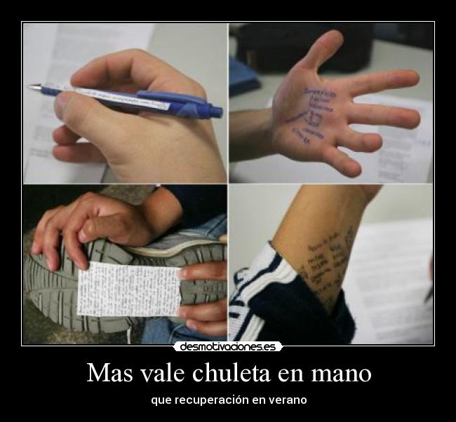 Mas vale chuleta en mano - que recuperación en verano