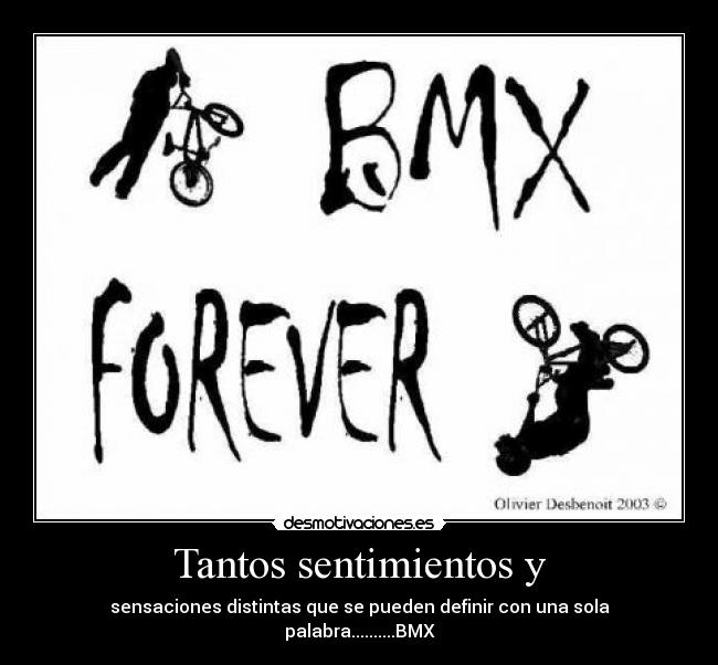 Tantos sentimientos y - sensaciones distintas que se pueden definir con una sola palabra..........BMX